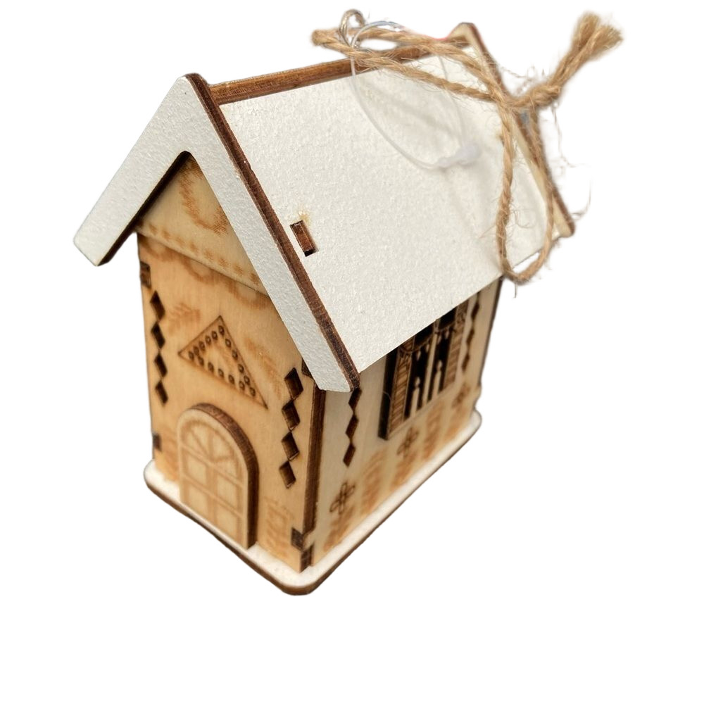 🍭4/$20 World Market Scandinavian Style Holiday Winter House Christmas Ornament